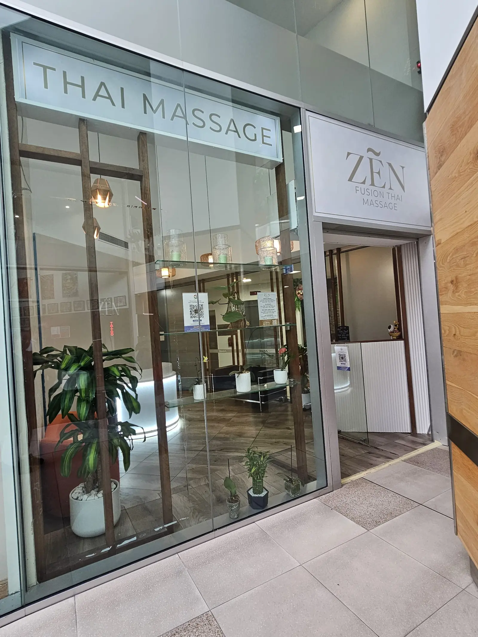 Zen Fusion Thai Massage shop front on Orchid Ave near Cavill Ave Surfers Paradise